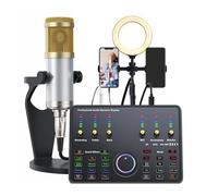 Tarjeta de Sonido en Vivo, Tarjeta de Sonido Externa USB, Tablero Mezclador de Audio, Cambiador de Voz con Múltiples Efectos de Sonido, para Grabación de Video, Transmisión en Vivo