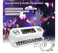 Tarjeta de sonido Equipo de audio de audio Multifuncional Tarjeta de sonido BT Equipo de transmisión de sonido eléctrico con colorido efecto de luz Cantando transmisión en vivo (Solo equipos)