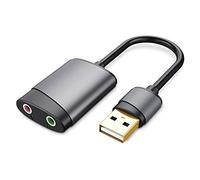 Tarjeta de sonido estéreo externa USB de 3,5 mm Adaptador USB a micrófono Interfaz de altavoz para Mac-Book, PC, portátil, adaptador de tarjeta de sonido USB externo