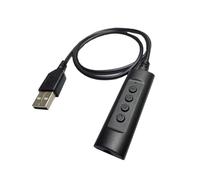 Tarjeta de sonido externa de 3,5 mm a USB con control de volúmenes/micrófonos/altavoz encendido, botón de apagado para detectar automáticamente el canal virtual de la tarjeta de sonido