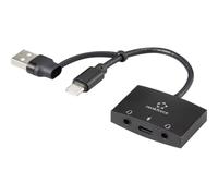 Tarjeta de sonido externa Renkforce RF-4750354 USB-C 2.0 canales negra