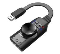 Tarjeta de sonido externa, sonido envolvente virtual 7.1 auxiliar a USB con control de volumen, tarjeta de sonido sin controlador, interfaz de audio USB portátil para League of Legend,