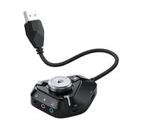 Tarjeta de sonido externa tipo C - Tarjeta de audio 3.5mm Jack adaptador de sonido, para control de volumen micrófono, altavoz grabación de música en casa estudio y | Multiusos al aire libre utilidad