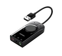 Tarjeta de Sonido Externa Ugreen CM129 USB 15cm Negra