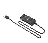 Tarjeta de sonido externa USB 7.1 adaptador auditivo envolvente con control de sonido para auriculares de juegos de PC, cable largo