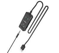 Tarjeta de sonido externa USB 7.1 Surround Auditory Adapter con control de sonido para PC Gaming Headsets Cable largo