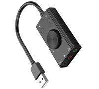 Tarjeta de sonido externa USB adaptador USB para PC, portátil, tarjeta de sonido de escritorio con puerto de micrófono de auriculares de 3,5 mm para PC