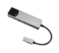 Tarjeta de sonido externa USB con sonido digital SPDIF para sistemas de sonido envolvente 5.1 y 7.1, cuerpo de aluminio, tarjeta de sonido de fibra óptica