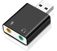 Tarjeta de sonido externa USB convertidor de audio jack de 3,5 mm para PC, PS4, PS5, portátil compatible con Windows y Mac, calidad de sonido de alta definición, diseño compacto Plug and Play