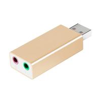 Tarjeta de sonido externa USB de 3,5 mm, adaptador de micrófono de auriculares eficiente disipación de calor para auriculares de juegos, laptop, convertidor de micrófono