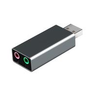 Tarjeta de sonido externa USB de 3,5 mm, adaptador de micrófono de auriculares eficiente disipación de calor para auriculares de juegos, laptop, convertidor de micrófono