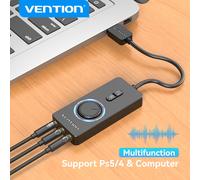 Tarjeta de sonido externa Vention USB a adaptador de Audio de 3,5mm USB a a auricular micrófono para Macbook ordenador portátil PS4 tarjeta de sonido Basic model