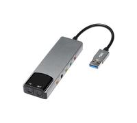 Tarjeta de Sonido Óptica Externa USB 6 en 1 Adaptador Convertidor de Audio Multifunción para Portátil Tarjeta de Sonido de Aluminio