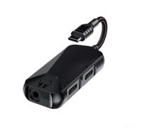 Tarjeta de sonido portátil tipo C, adaptador de audio con soporte de carga, multidispositivo, compatible con PC, móvil, juegos, música, color negro