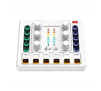 Tarjeta de sonido profesional con 12 efectos de sonido de bajo ruido para juegos de karaoke, color negro