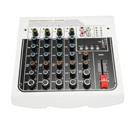 Tarjeta de Sonido Profesional, Mezclador de Sonido Profesional, Ecualizador USB Ajustable de 3 Bandas de 4 Canales para Transmisión en Vivo (Enchufe de la UE)