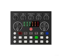 Tarjeta de sonido profesional V8S Live para transmisión y grabación, mezclador de audio USB con distorsión de voz, 6 modos, conector de micrófono de condensador para karaoke, DJ Set Studio