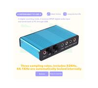 Tarjeta de Sonido USB 2.0, Tarjeta de Sonido Externa de 6 Canales, Tarjeta de Audio Óptica Externa, Controlador SPDIF para PC, Portátil y de