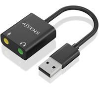 Aisens - Conversor Usb-A A Audio 48Khz. Usb-A/M-2Xjack 3.5/H. Negro. 1
