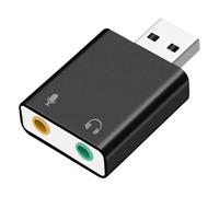 Tarjeta de sonido USB - Adaptador de audio USB de 3 pulgadas | Adaptador de aleación de aluminio - Tarjeta de sonido externa de 7.1 canales - No requiere controlador para el uso de actualización de