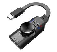 Tarjeta de sonido USB - Adaptador externo envolvente 7.1, convertidor de audio sin controlador, conector de PC portátil, accesorio de auriculares de control de volumen, tarjeta de sonido USB fiable