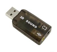 Tarjeta de sonido USB externa 5.1, interfaz de audio envolvente virtual de 3.5 mm, adaptador de micrófono de auriculares para escritorio, portátil, llamadas de zoom y reproducción (negro)