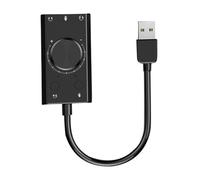 Tarjeta de sonido USB externa, adaptador de audio para auriculares de micrófono estéreo con ajuste de interruptor de volumen silencioso