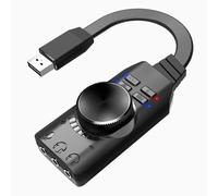 Tarjeta de sonido USB para auriculares de juego con experiencia virtual 7.1, adaptador de sonido envolvente