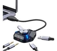 Tarjeta de Sonido USB para PC Divididor de Interfaz Portátil Type-C