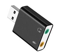 Tarjeta De Sonido USB Para PC - Tarjetas De Sonido Externas | Adaptador Estéreo USB 3.5mm | Accesorios De Tarjetas De Sonido, Equipos De Tarjeta USB Para Portátiles, No Se Necesita Controlador