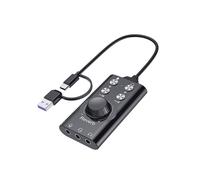 Tarjeta de Sonido USB Tipo C, Control de Volumen para Computadora, Compatible con Controladores Externos Profesionales.