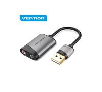 Tarjeta de sonido USB - VENTION - Adaptador de audio de 3,5 mm - Micrófono integrado - Baño de oro - 44,1/48K@16bit