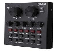 Tarjeta de Sonido V8, Mini Tablero Mezclador de Sonido, Tarjeta de Sonido estéreo en Vivo de Audio Profesional, Mini micrófono dinámico Tarjeta de Sonido multifunción para grabación de música Karaoke