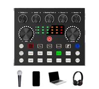 Tarjeta de sonido V8 para música - Mezclador de audio de transmisión en | Con mezclador de tarjeta de sonido de 7 modos para grabar PC Phone Podcasts Studio Voice Chat