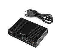 Tarjeta de sonido, VAlinks 6 canales Tarjeta de sonido externa USB 2.0 externa 5.1 Surround Sonido Óptico S/PDIF Audio Tarjeta de sonido adaptador para PC portátil de grabación Compatible con Windows 10/8/7/XP
