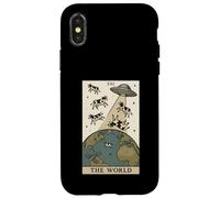 Tarjeta de Tarot Alien The World UFO Invasion Funny Cow Carcasa para iPhone X/XS
