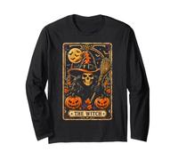 Tarjeta de Tarot de Gato Negro Bruja gótica Halloween Luna Mujeres niñas Manga Larga
