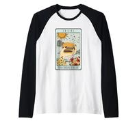 Tarjeta de Tarot de Hamburguesa con Queso Vintage Gráfico de Comida mística Camiseta Manga Raglan