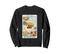 Tarjeta de Tarot de Hamburguesa con Queso Vintage Gráfico de Comida mística Sudadera