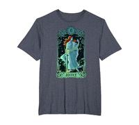 Tarjeta de Tarot de Justicia Diseño de Arcanos Major Camiseta, Hombre Tallas Grandes, Azul Jaspeado, 5X Alto