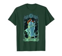 Tarjeta de Tarot de Justicia Diseño de Arcanos Major Camiseta, Hombre, Verde Bosque, S