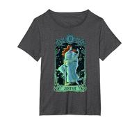 Tarjeta de Tarot de Justicia Diseño de Arcanos Major Camiseta, Mujer Tallas Grandes, Jaspeado Oscuro, 2XL Grande