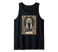 Tarjeta de Tarot de mapache vintage divertida mística oculta celestial Camiseta sin Mangas