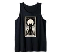 Tarjeta de Tarot Diablo Negro Gato Medieval Vintage Horror Camiseta sin Mangas