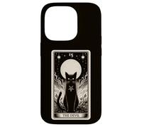Tarjeta de Tarot Diablo Negro Gato Medieval Vintage Horror Carcasa para iPhone 14 Pro