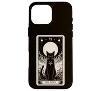 Tarjeta de Tarot Diablo Negro Gato Medieval Vintage Horror Carcasa para iPhone 16 Pro MAX