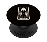 Tarjeta de Tarot Diablo Negro Gato Medieval Vintage Horror PopSockets PopGrip Adhesivo