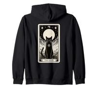 Tarjeta de Tarot Diablo Negro Gato Medieval Vintage Horror Sudadera con Capucha
