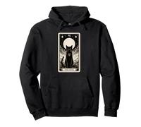 Tarjeta de Tarot Diablo Negro Gato Medieval Vintage Horror Sudadera con Capucha