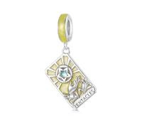 Tarjeta de Tarot - El amuleto de los pentáculos, accesorio de pulsera con amuleto de plata de ley 925, compatible con Collar de pulsera Pandora